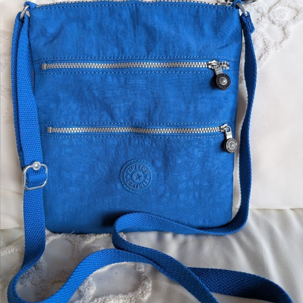 Kipling Keiko Medium, 💙Electric Blue Triple Zip Crossbody Handbag NWOT